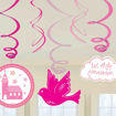 Picture of HOCOMMUNION CHURCH PINK SWIRL DECORATIONS 6 PIECES